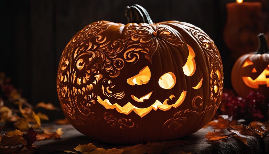 Dekorierter Halloweenkürbis