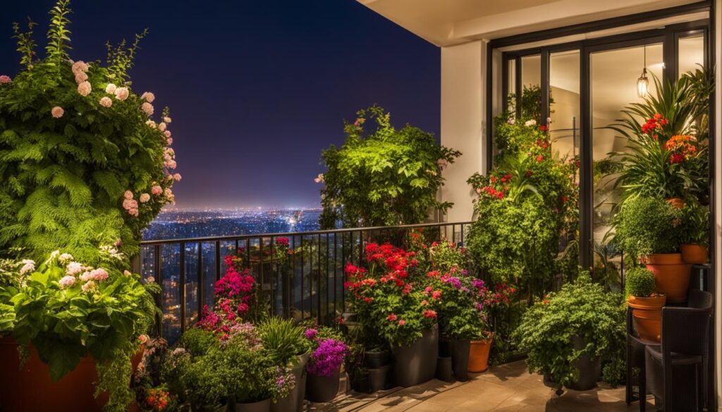 Wandelröschen auf einem Balkon