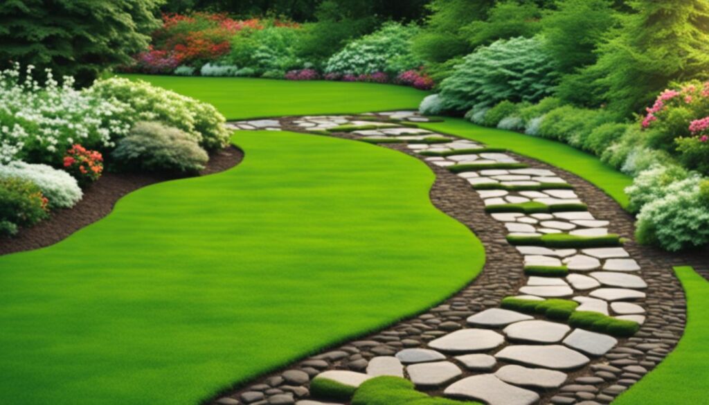 Gartenweg mit Pflastersteinen