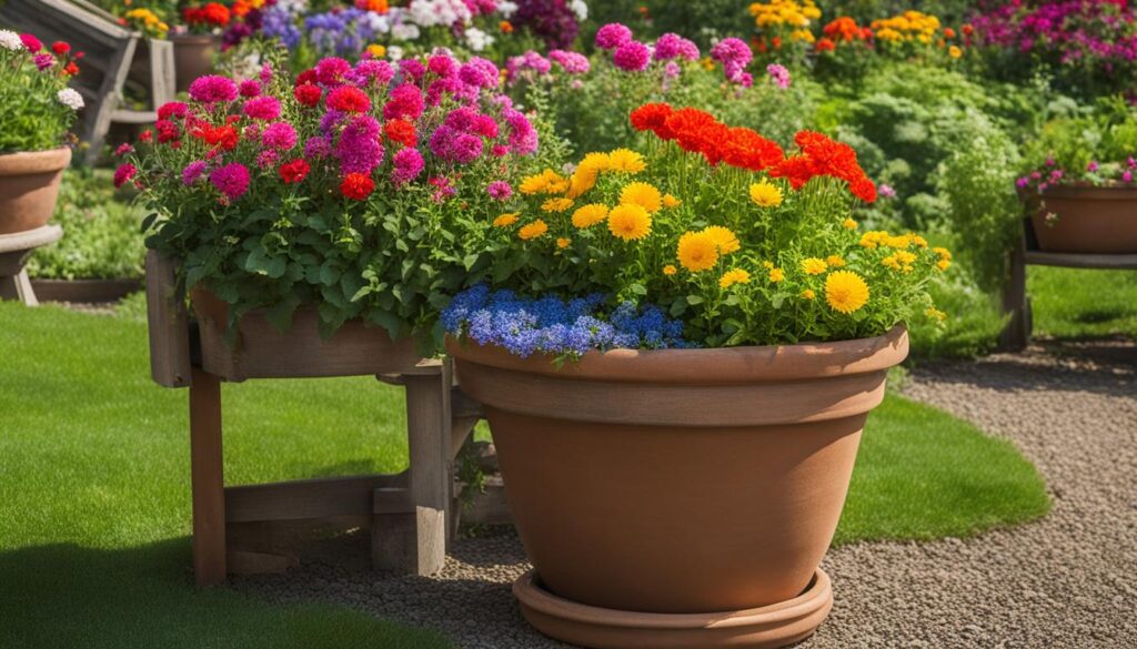 Gemeinschaftsgarten Blumenkübel