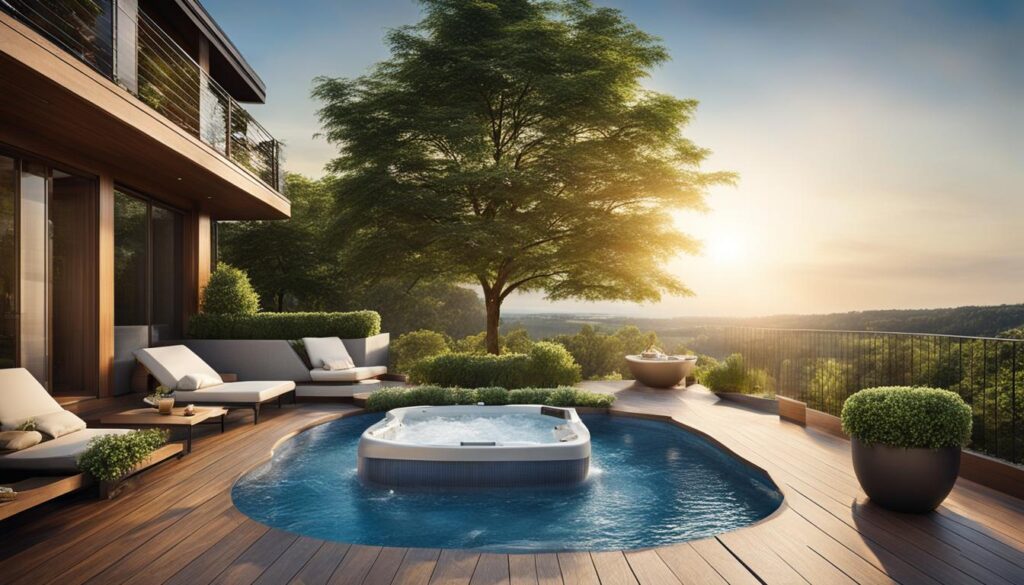 Whirlpool auf einer Terrasse Whirlpool auf einer Terrasse