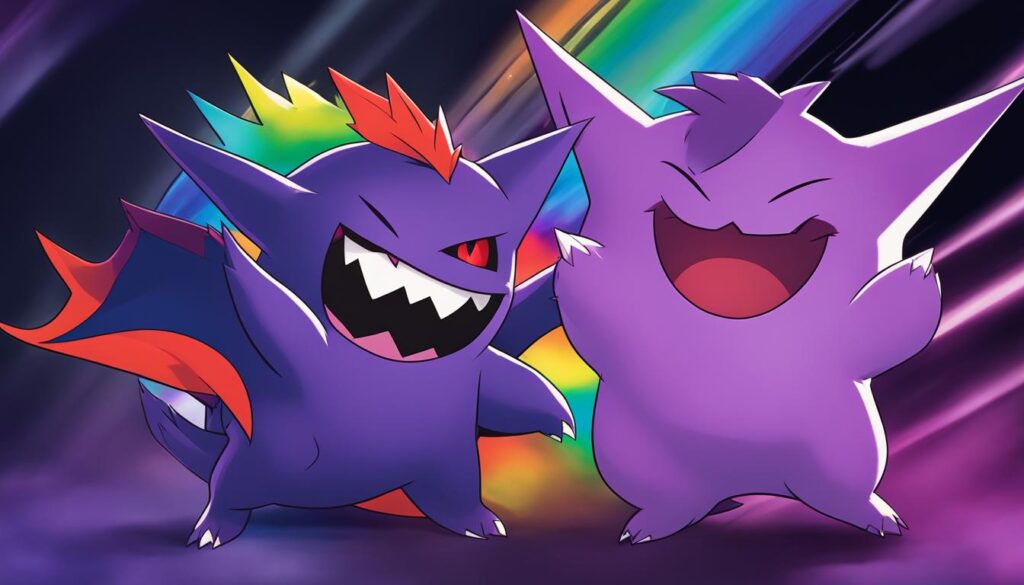 Gengar & Mimigma GX TAG TEAM Rainbow-Karte