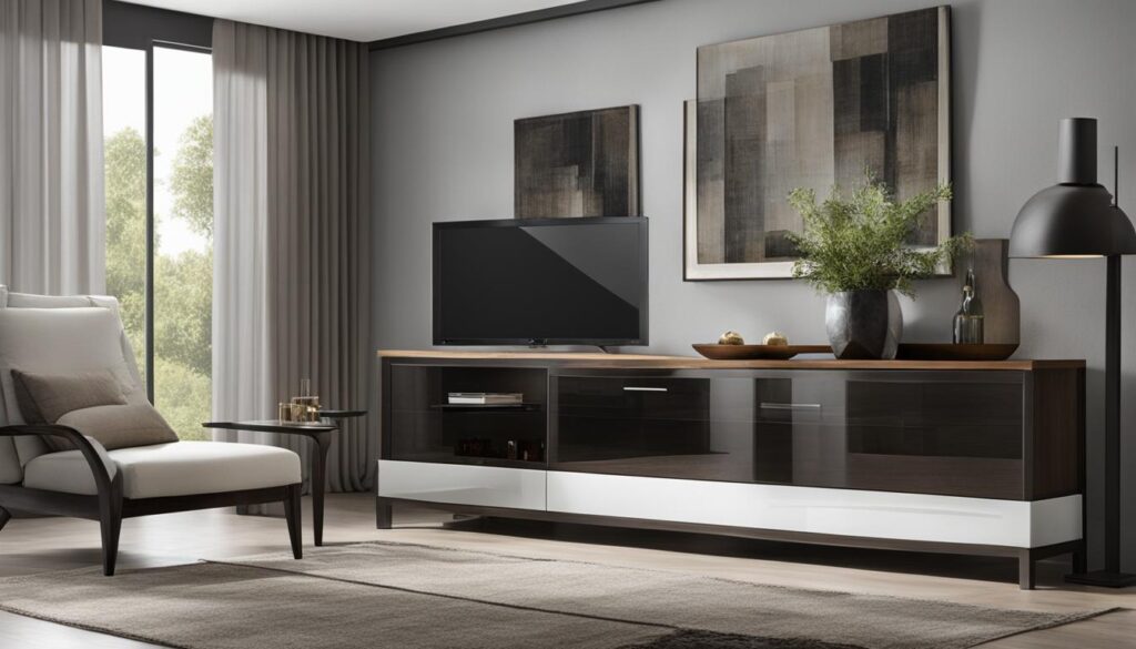 Designer-Sideboard mit Glaselementen